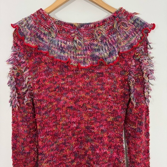 Chic Ruffled Knit Sweater in Multicolor - Picture 10 of 15